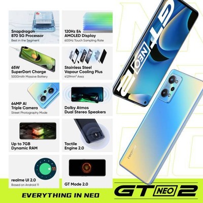 realme GT NEO 2 5G RMX3370 8GB RAM 128GB STORAGE Android 11 Global  