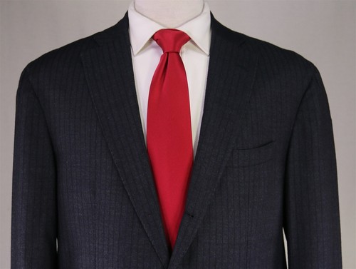 Domenico Vacca Dark Blue Tonestripe Fleece Wool 2-Btn Handmade Suit 44R 44L - Picture 3 of 12