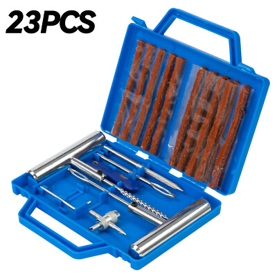 23Pcs Tire Repair Tool Kit Flat Pro Heavy Duty Car Truck