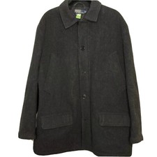 Vtg POLO RALPH LAUREN Wool Blend Overcoat Dark Gray Mens Size Large Coat Vintage