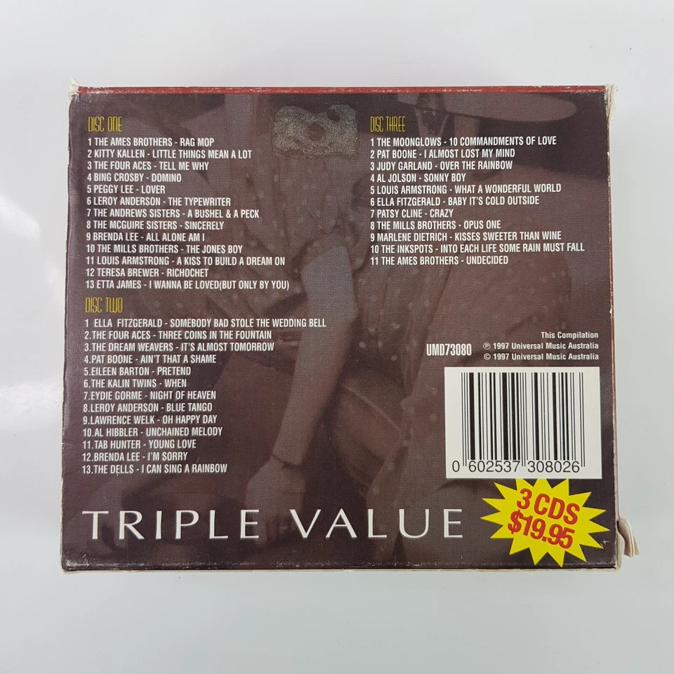 Juego de 3 discos CD Nostalgia Ames Brothers Bing Crosby Peggy Lee Etta James 1997 Foto 2 de 4