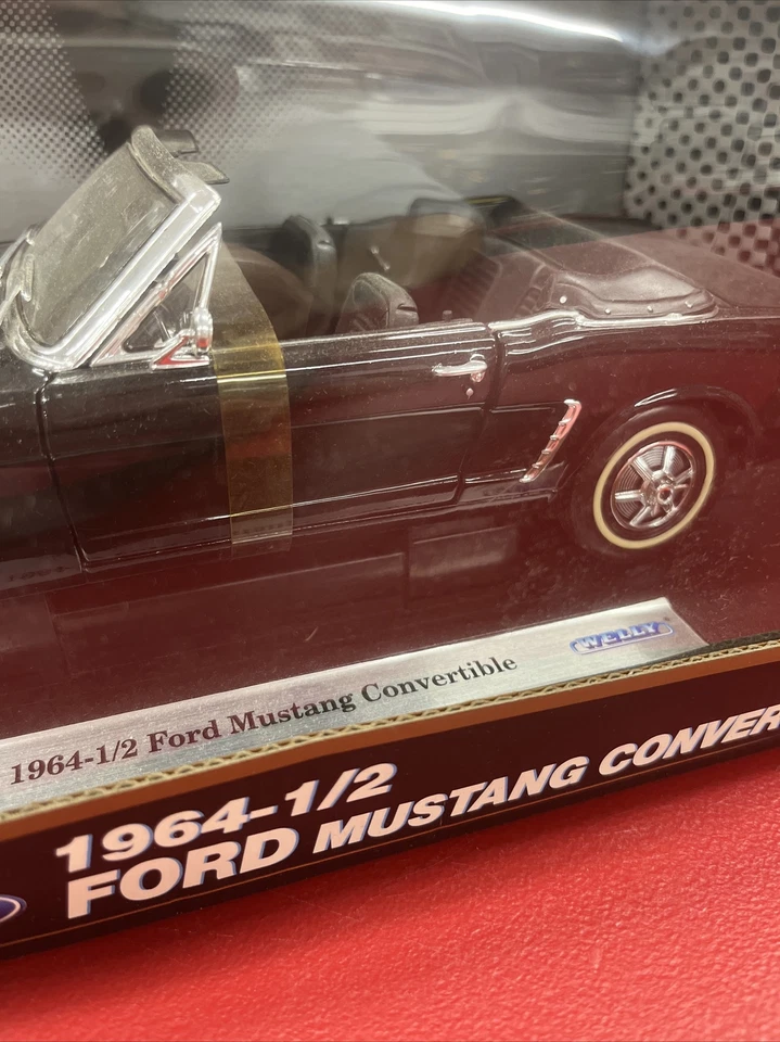 WELLY 1964 1/2 1964.5 FORD MUSTANG CONVERTIBLE BLACK 12519W 1/18 MINT! RARE - Image 3 of 4