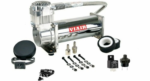 Viair 444C Chrome Air Compressor W/ FREE 120 PSI Pressure Switch & 40 AMP Relay - Foto 1 di 7