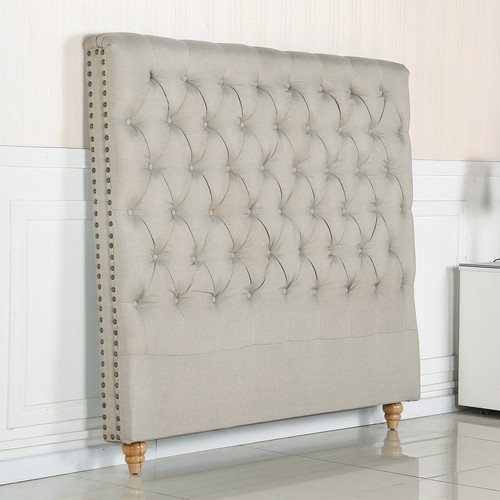 KING QUEEN DOUBLE Bed Head Headboard Padded Fabric Bedhead Beige Charcoal Sean - Picture 38 of 53