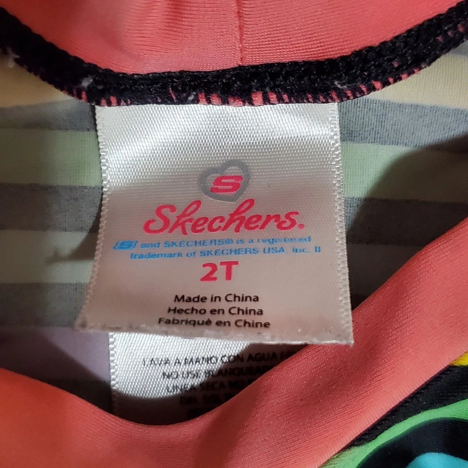 Traje de baño Skechers Surf Niñas 2T Top Arco iris Rayas Rosa Foto 2 de 4