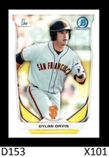 1-2014 BOWMAN CHROME DRAFT REFRACTOR DYLAN DAVIS GIANTS QTY
