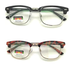 Clubmaster Multi Focus Progressive Reading Glasses 3 Power Strengths in 1 Reader