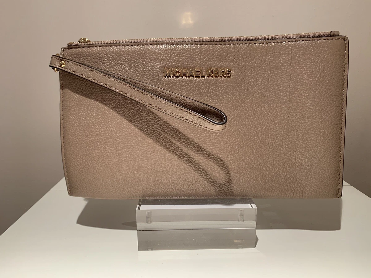 Michael Kors Clutch Bag, Beige With Gold Hardware, Used, Good