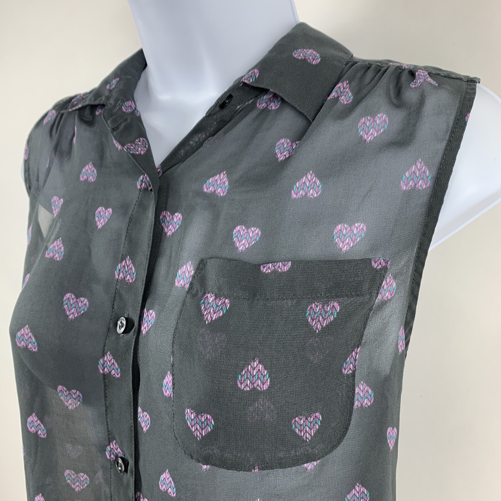 American Eagle Shirt Medium Button Down Sleeveles… - image 3