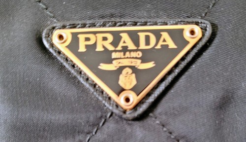 AUTÉNTICO BOLSO DE MANO PRADA TELA ACOLCHADA NYLON CORREA DE CADENA USADO - Imagen 15 de 16