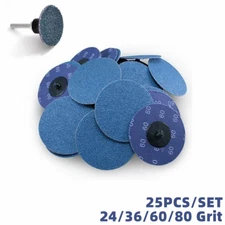 25Pcs 3 inch Quick Change Disc Zirconia Roll Lock Sanding Disc 24 36 60 80 Grit
