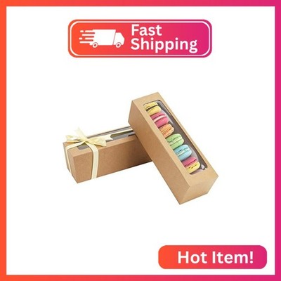 NPLUX 25 Pack Macaron Boxes for 5-7 Macarons Strawberry Boxes Macaron Container