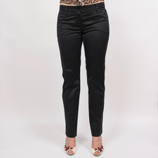 Dolce & Gabbana Black Silk Blend Pants Size S / IT 42 Made in Italy