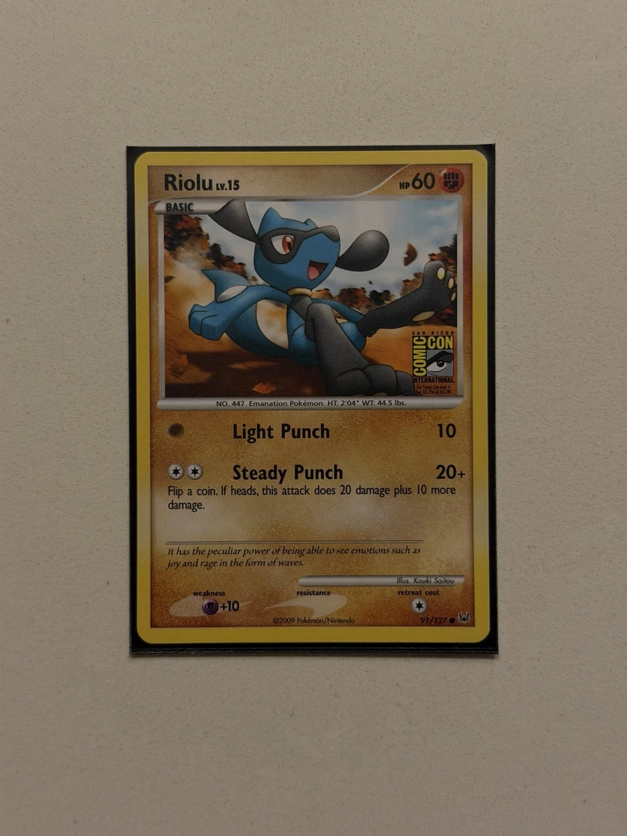 2009 Pokemon Platinum SDCC Riolu Promo Card 91/127 - San Diego Comic Con | eBay 2009 Pokemon Platinum SDCC Riolu Promo Card 91/127 - San Diego Comic Con | eBay