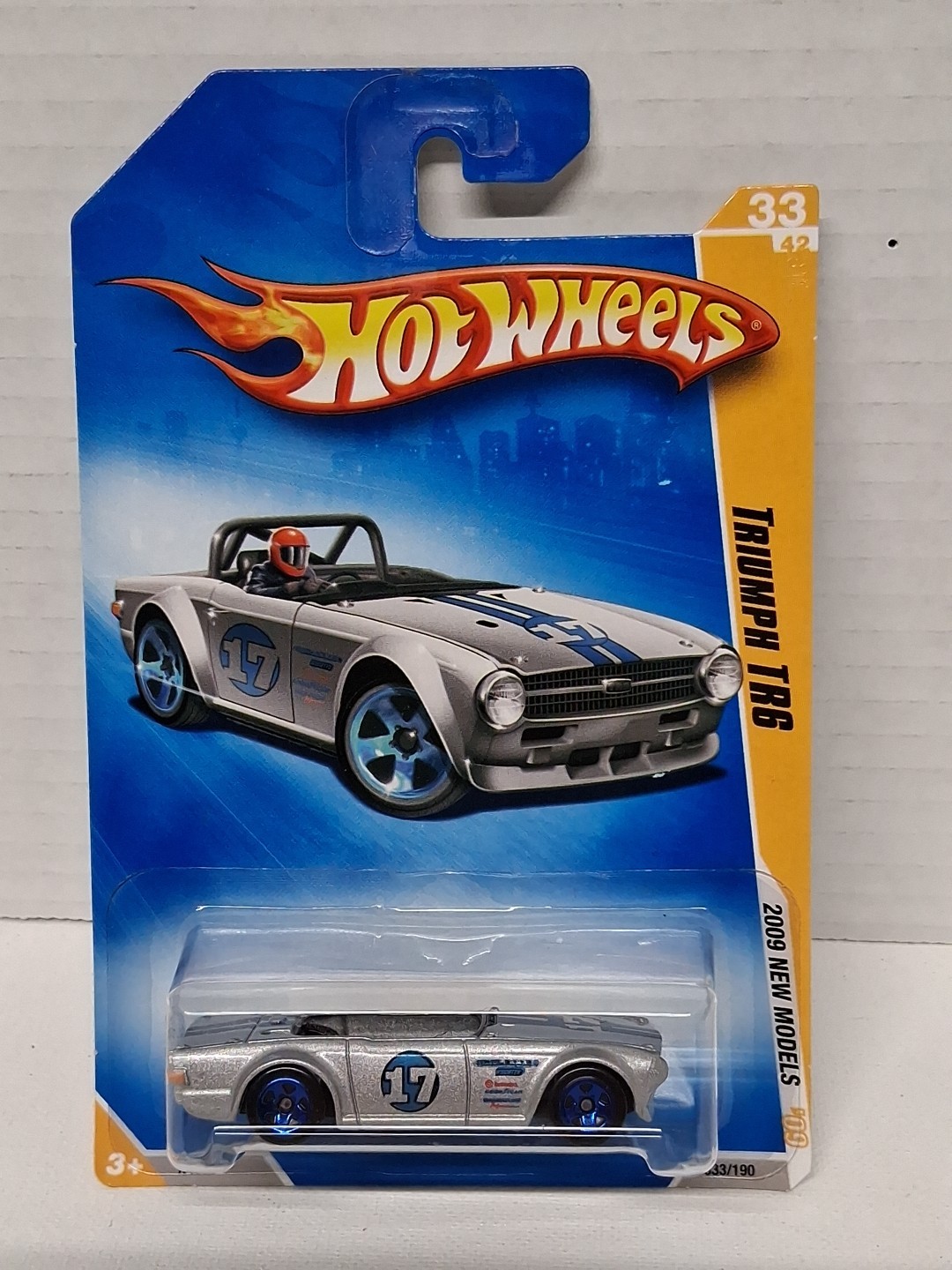 Hot Wheels 2009 New Models Silver Triumph TR6 Car 033/190 ERROR MISSING INTERIOR