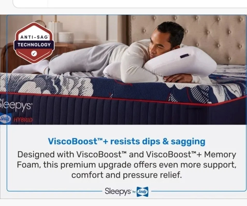 Гибридный матрас премиум-класса Sleepy's By Sealy высокой четкости - Изображение 3 из 4