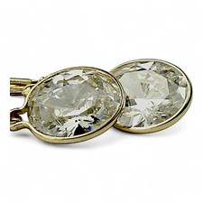 Cubic Zirconia, 14KY Gold Leverback Earrings, E101