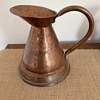 Antiker viktorianischer Kupfer Ewer Medium Krug 17 cm wasserdicht Heuhaufen