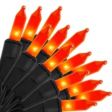 Halloween Lights, 29ft 150 Count Black Wire Incandescent Christmas Mini Lights,