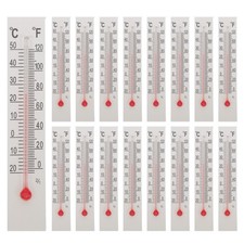 30pcs Glass Temperature Thermometer - Dual Scale °C/°F Cardboard Thermometer