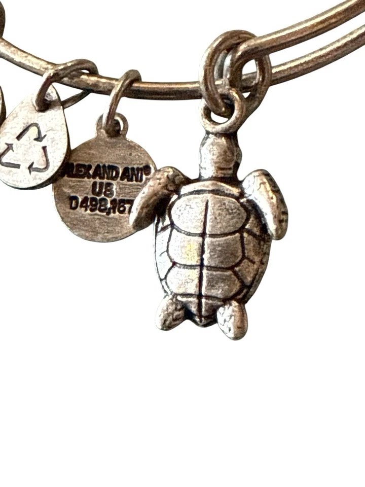 Brazalete enchapado en plata con conciencia de caridad tortuga marina ALEX y ANI Foto 4 de 4