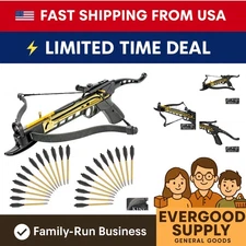 Durable 80 lb Self-Cocking Crossbow Bundle with Adjustable Sights & Spare String