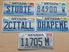 lot 7 Nevada License Plates 1 pair + singles personalized STUBIE OHAPEME