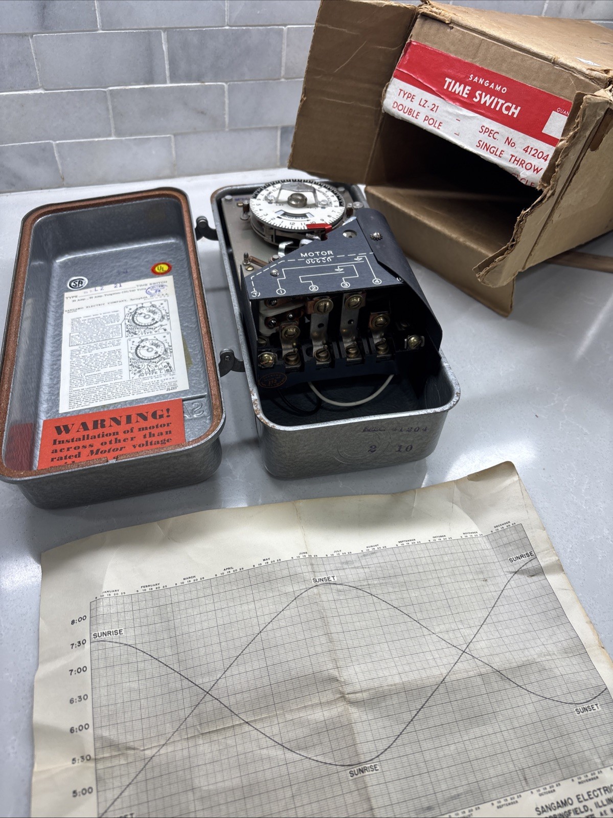 Vintage Electromechanical Time Switch Type LZ 21 Sangamo Electric Co Q1