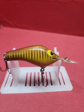 Vintage POE'S 4" Wooden FISHING LURE Rare "Brown Scale / Red" Terrific Condition