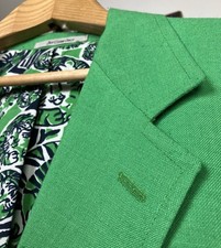 BOLD Vintage Lilly Pulitzer Men's Bright Green Nubby Blazer 42 R USA Preppy Ivy