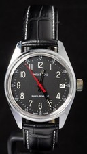 Ingersoll Military Black Dial Red Hand Men's Vintage Swiss Watch -- Working