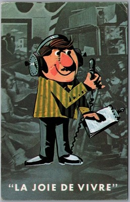 Postcard Quebec 1970 La Joie de Vivre Radio Television Cartoon Pifko C. Belanger