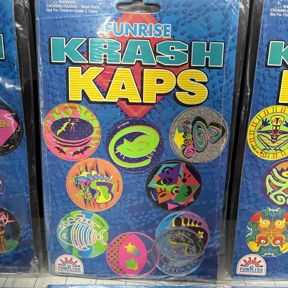 Vintage Funrise Krash Kaps Pogs Collect Trade Play Set of 8 Hang series 6 A-H/ - Image 3 of 4