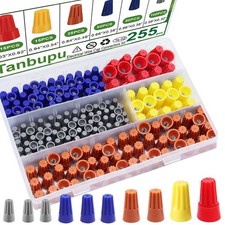 255PCS Electrical Wire Caps Wire Connectors Nuts Kit, 22-10AWG Insulating Ins