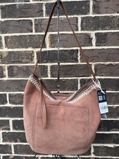 NWT The Sak Sequoia Hobo Shoulder Bag Leather Suede TOB SUD BLKT tan