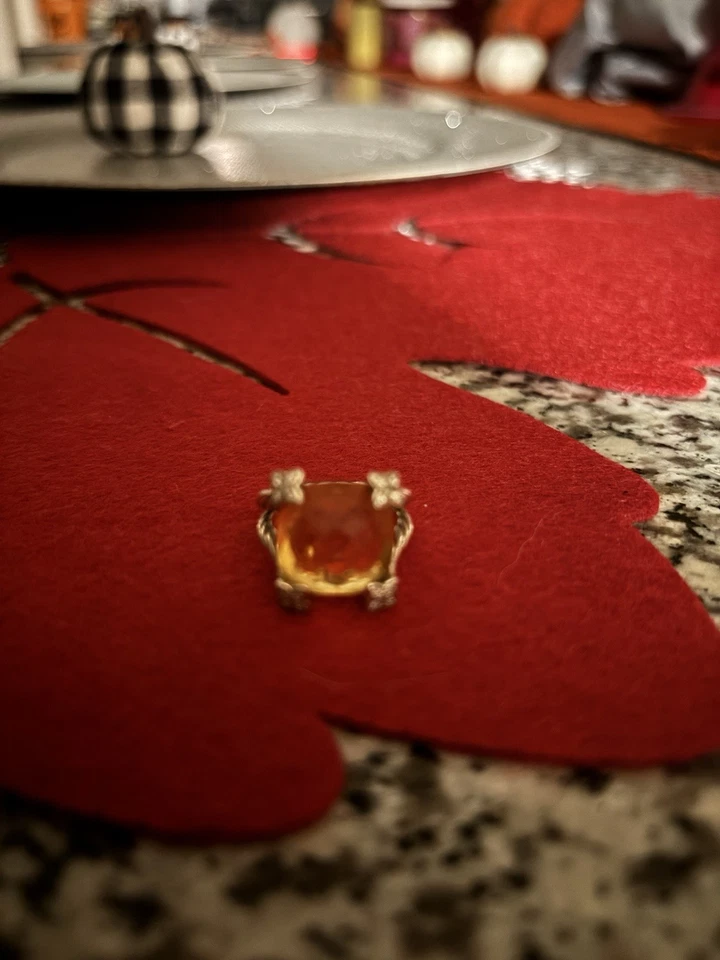 David Yurman 20mm Cushion on Point Citrine Diamond Ring - Image 3 of 4