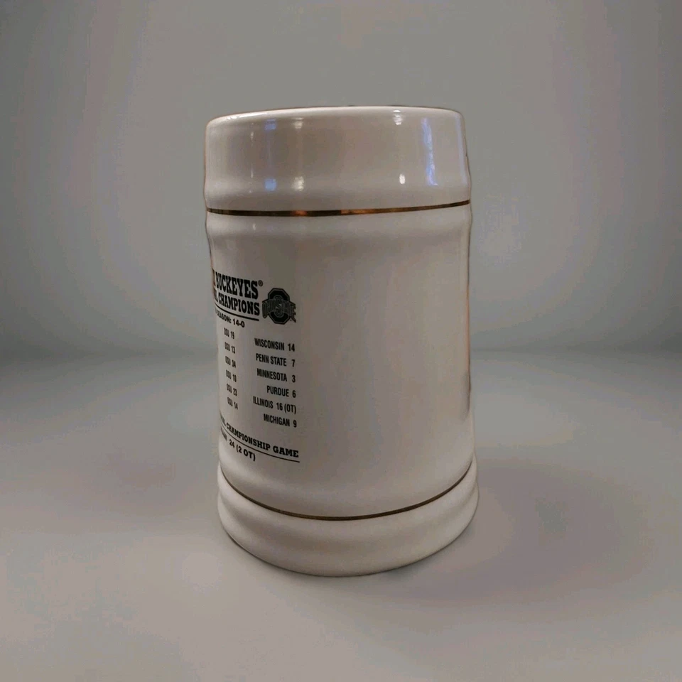 Taza OSU Ohio State Buckeyes 2002 NATIONAL CHAMPIONS 24 OZ Beer Stein usada en excelente estado Foto 4 de 4