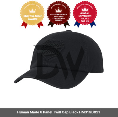 Human Made 6 Panel Twill Cap Black HM31GD021 / Express / Genuine