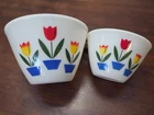 SWEET VINTAGE FIRE-KING MILK GLASS OVEN WARE TULIP BOWL - 9 1/2" DIA X 6" H