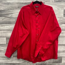 Arrow Mens Size XXL 18 36/37 Long Sleeve Red Button Shirt