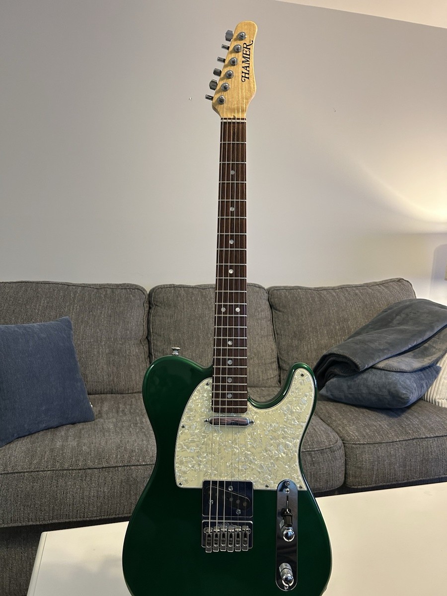 Hamer metallic Green Solid Body Electric Guitar 6 String Neck