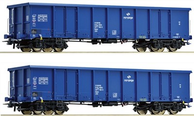 Roco 67193 Coffret de 2 wagons marchandises ouverts, type Eanos PKP Cargo, Ep VI
