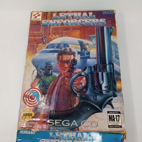 Lethal Enforcers (Sega CD) Disc, Gun, Manual, Tray, & Box SEE PICS!