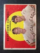 1959 Topps Keystone Combo #408, low grade, Luis Aparicio Nellie Fox 