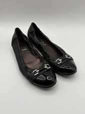 AGL Cap Toe Leather Ballet Flats Black Women's Size 39.5 EU/ 9.5US