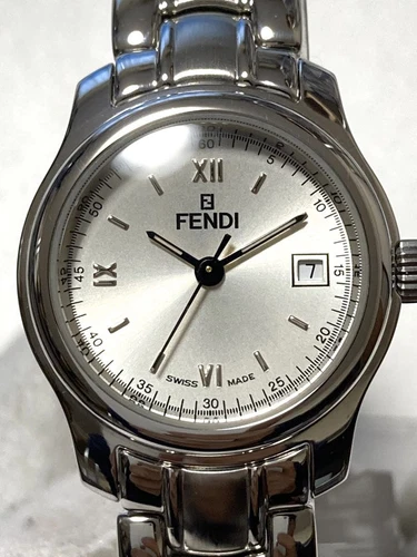 Fendi 210L Analogico Quarzo Donna Viene Con Accessori Orologi Popolare Argento Donna