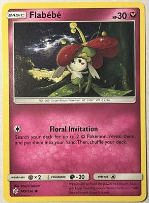 Flabébé 149/236 Sun & Moon Cosmic Eclipse Common Pokemon Card 2019