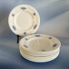 8 Adderley England Chelsea Blue  Embossed Raised Grapes Bone China 6" Plates