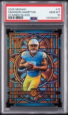 2025 PANINI MOSAIC STAINED GLASS #15 OMARION HAMPTON PSA 10