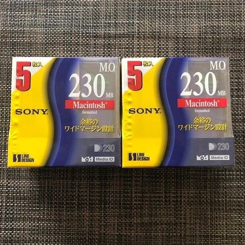 MO Disc SONY for Data 230MB 3.5 in Macintosh Mac Format set of 10 Sealed Japan